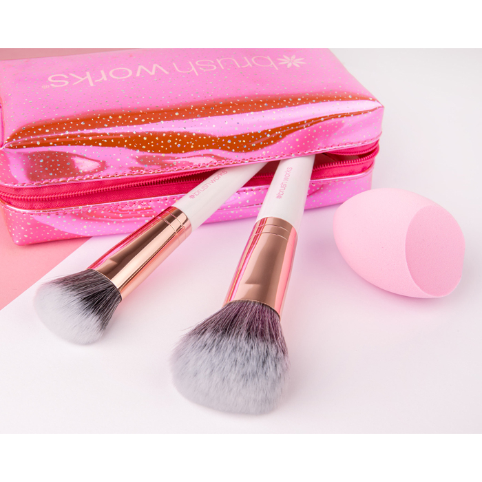 Set de maquillage 'Travel Brush & Sponge' - 4 Unités