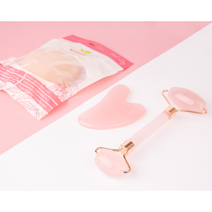 Set Spa 'Rose Quartz Resin Roller' - 3 Unités