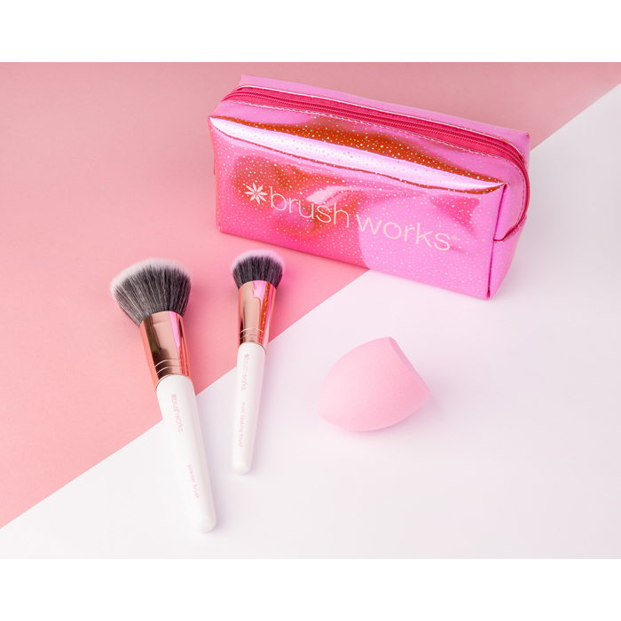 Set de maquillage 'Travel Brush & Sponge' - 4 Unités