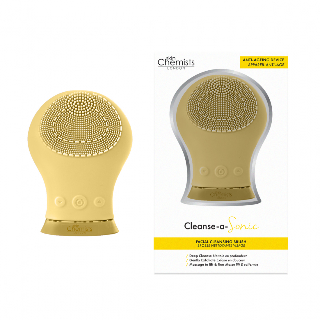 Brosse nettoyage visage 'Sonic Silicone' - Yellow