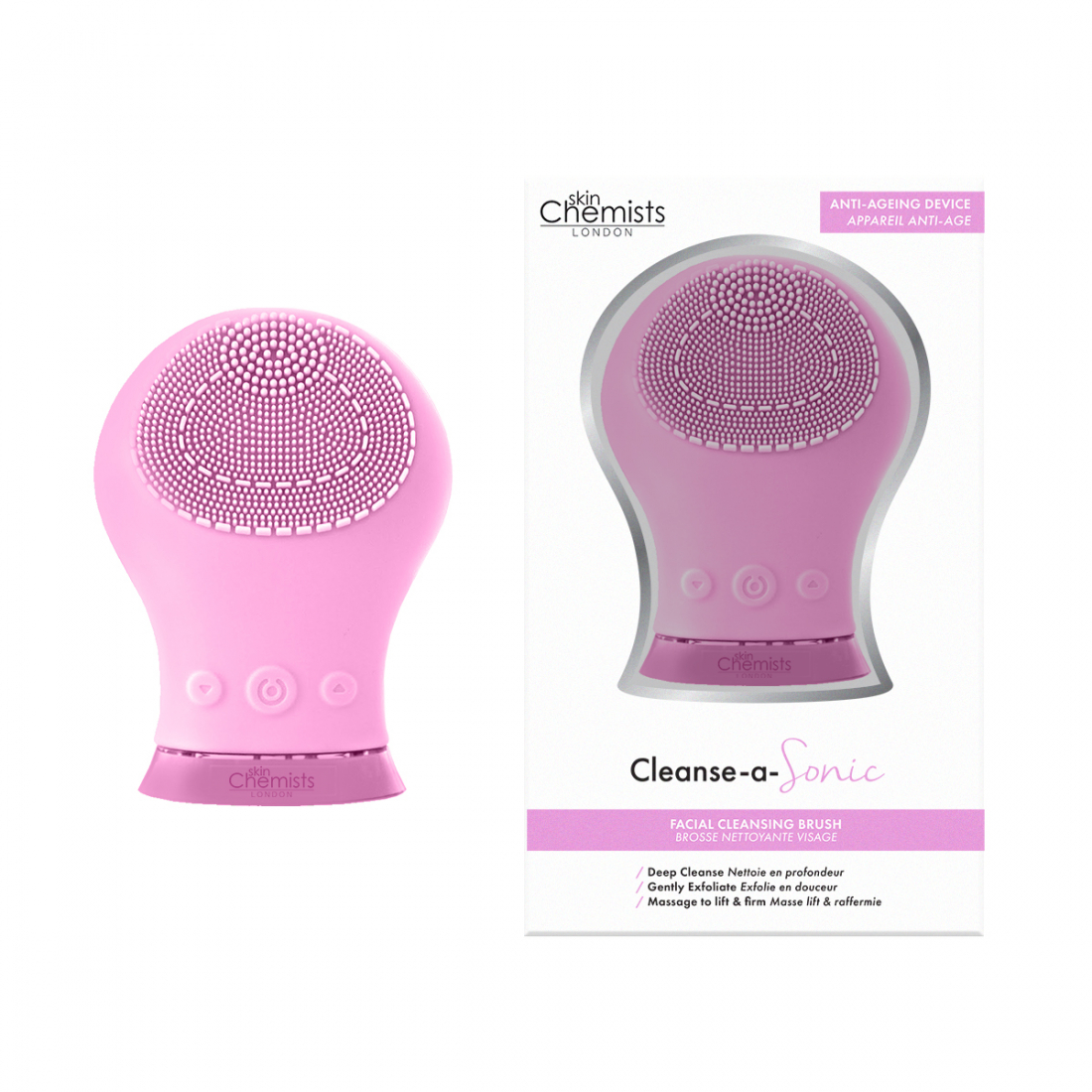 Brosse nettoyage visage 'Sonic Silicone' - Pink