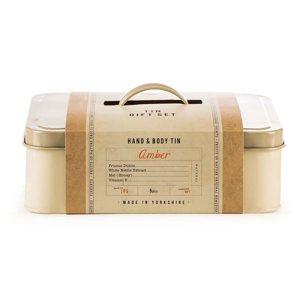 'Tin Box - Amber' Body Care Set - 4 Pieces