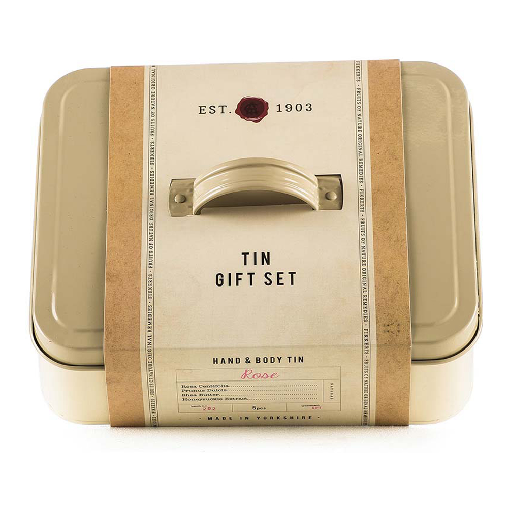 'Tin Box - Rose' Body Care Set - 4 Pieces