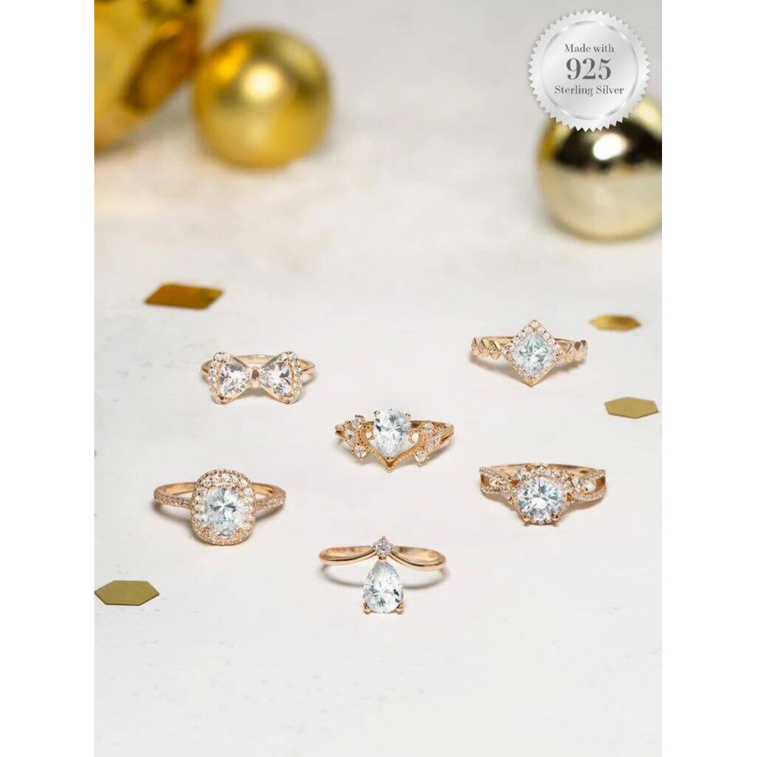 'Sparkling Wine Shimmer' Bath Bomb Set - Ring Collection 100 g