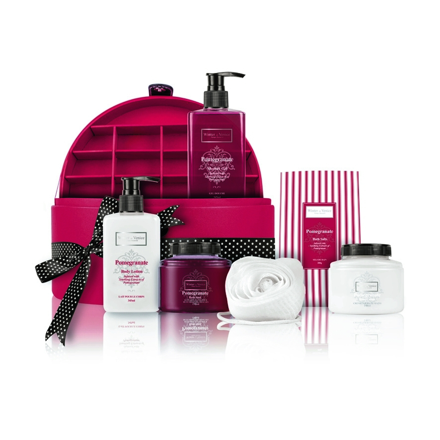 'Pomegranate Jewellery Case' Body Care Set - 7 Pieces