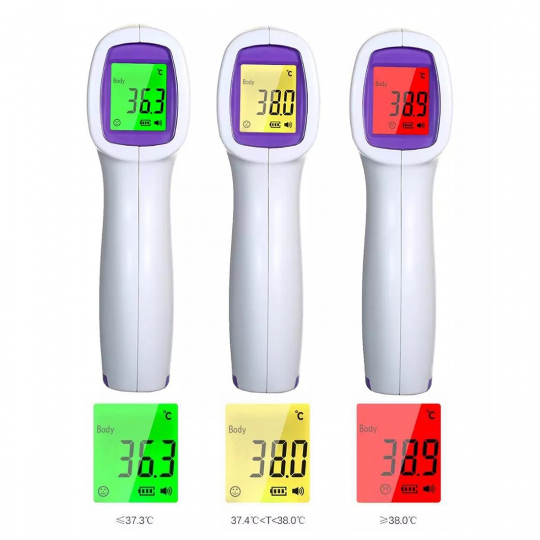 Thermomètre infrarouge - Blanc, Violet