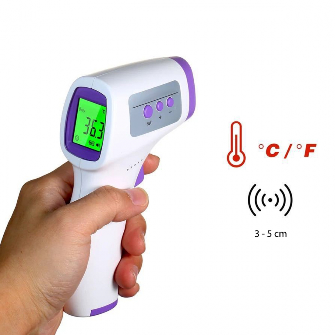 Thermomètre infrarouge - Blanc, Violet