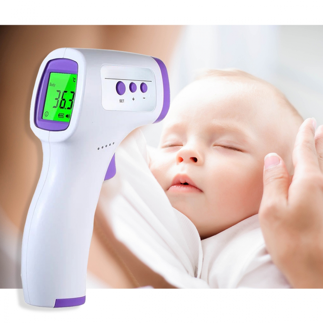 Thermomètre infrarouge - Blanc, Violet