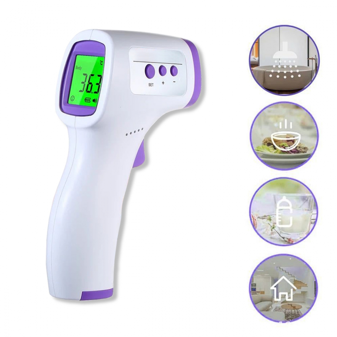 Thermomètre infrarouge - Blanc, Violet
