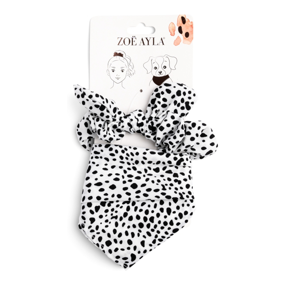 Dog Bandana, Scrunchie Set - Dalmatian