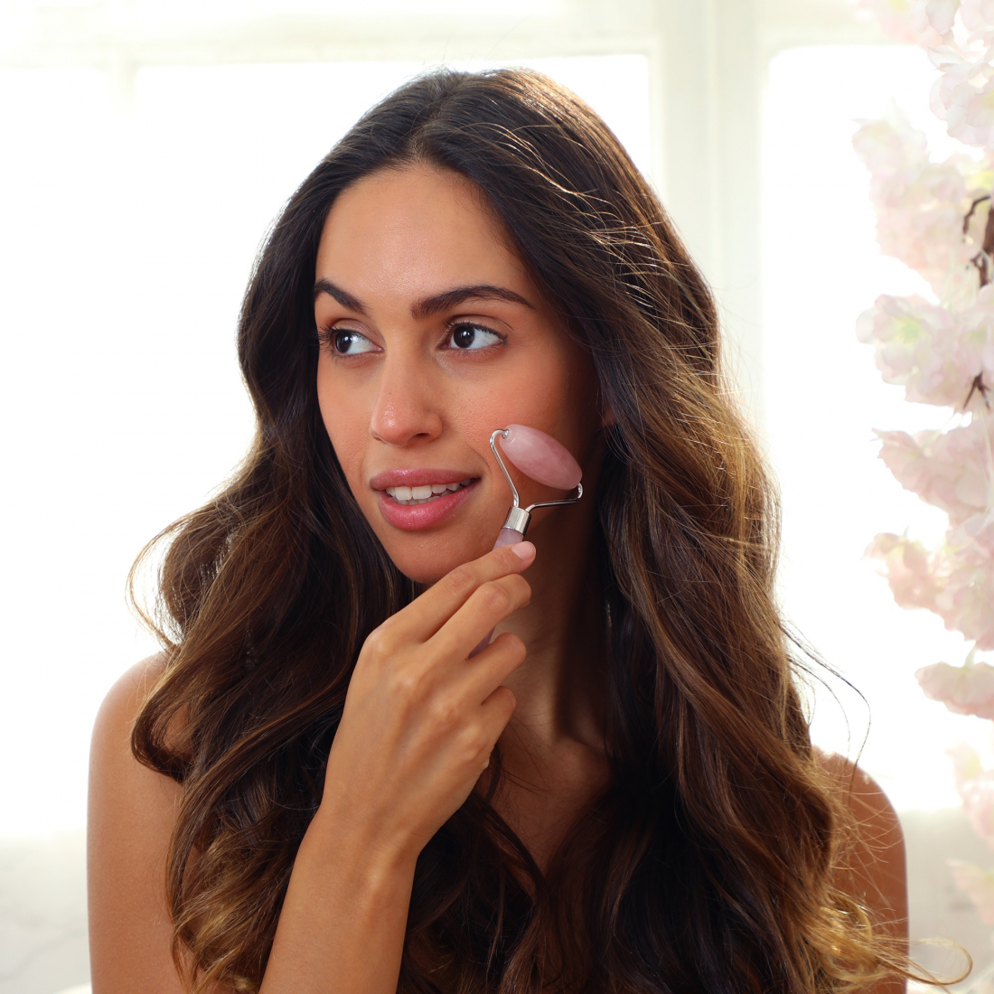 Coffret de soins de la peau 'Quartz Roller + Rose Oil'