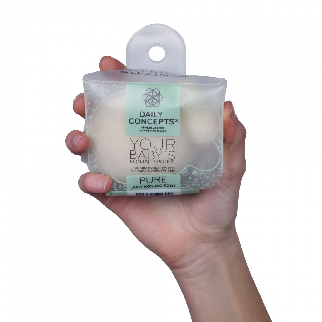 Éponge Konjac 'Daily Baby Fish' - Pure