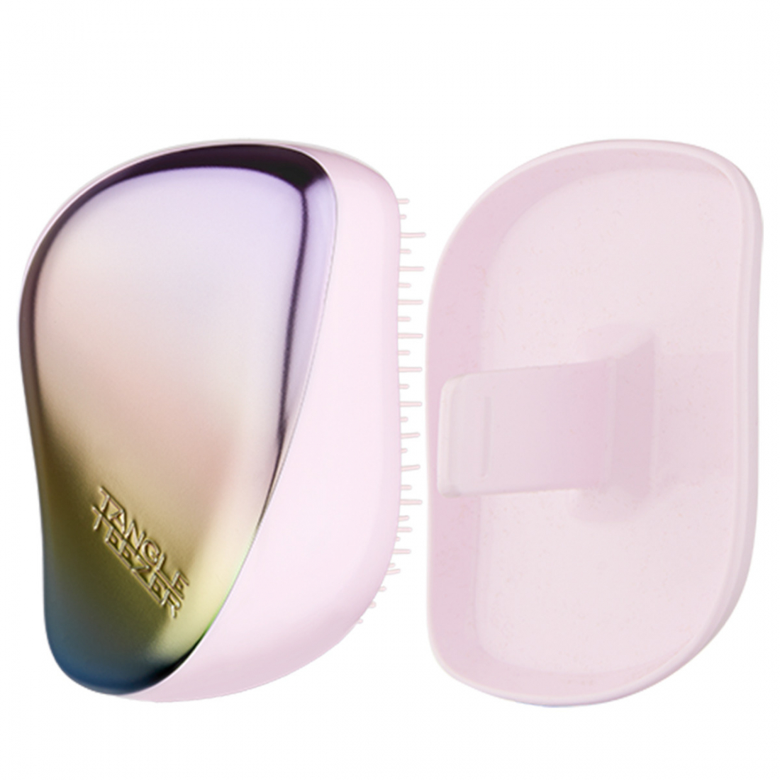 'Compact Styler Detangling' Hair Brush - Pearlescent Matte Chrome