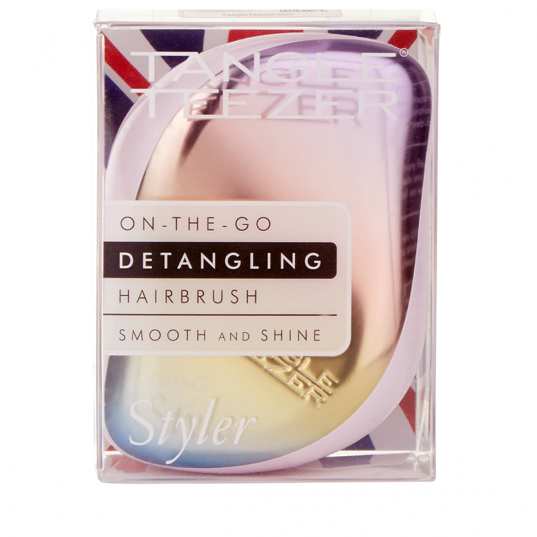 'Compact Styler Detangling' Hair Brush - Pearlescent Matte Chrome