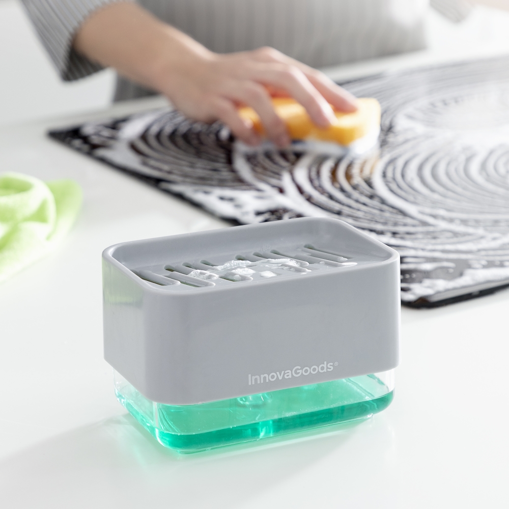 Distributeur De Liquide Vaisselle2 En 1 Pushoap