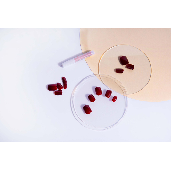 Capsules d'ongles 'Square' - Deep Red 24 Pièces