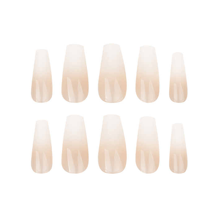 Capsules d'ongles 'Long Coffin' - Ombre 24 Pièces