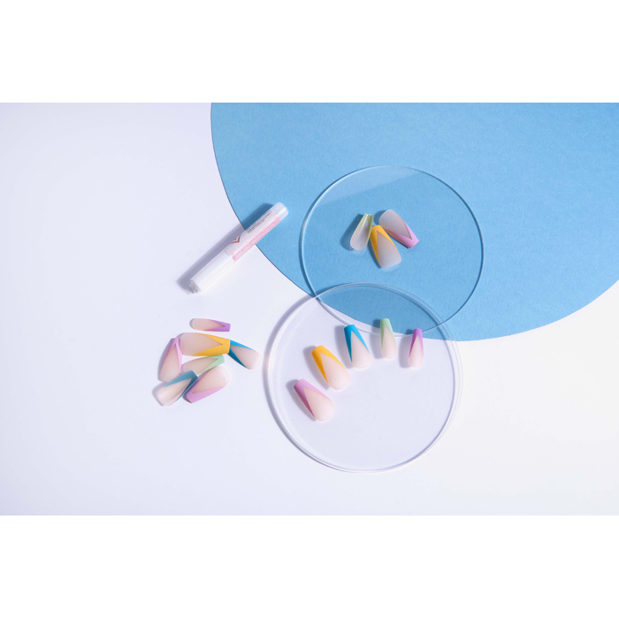 'Long Coffin' Nail Tips - Pastel Tip 24 Pieces