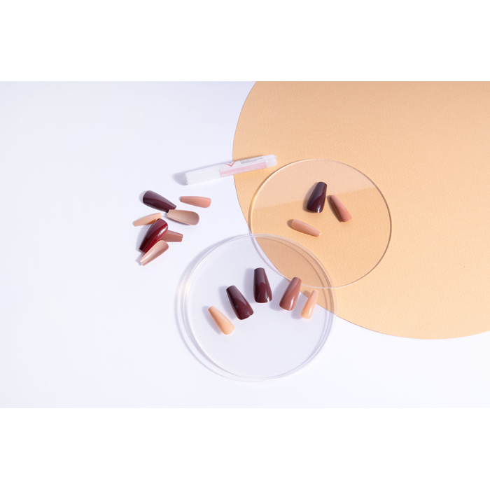 Capsules d'ongles 'Long Coffin' - Mixed Nude 24 Pièces