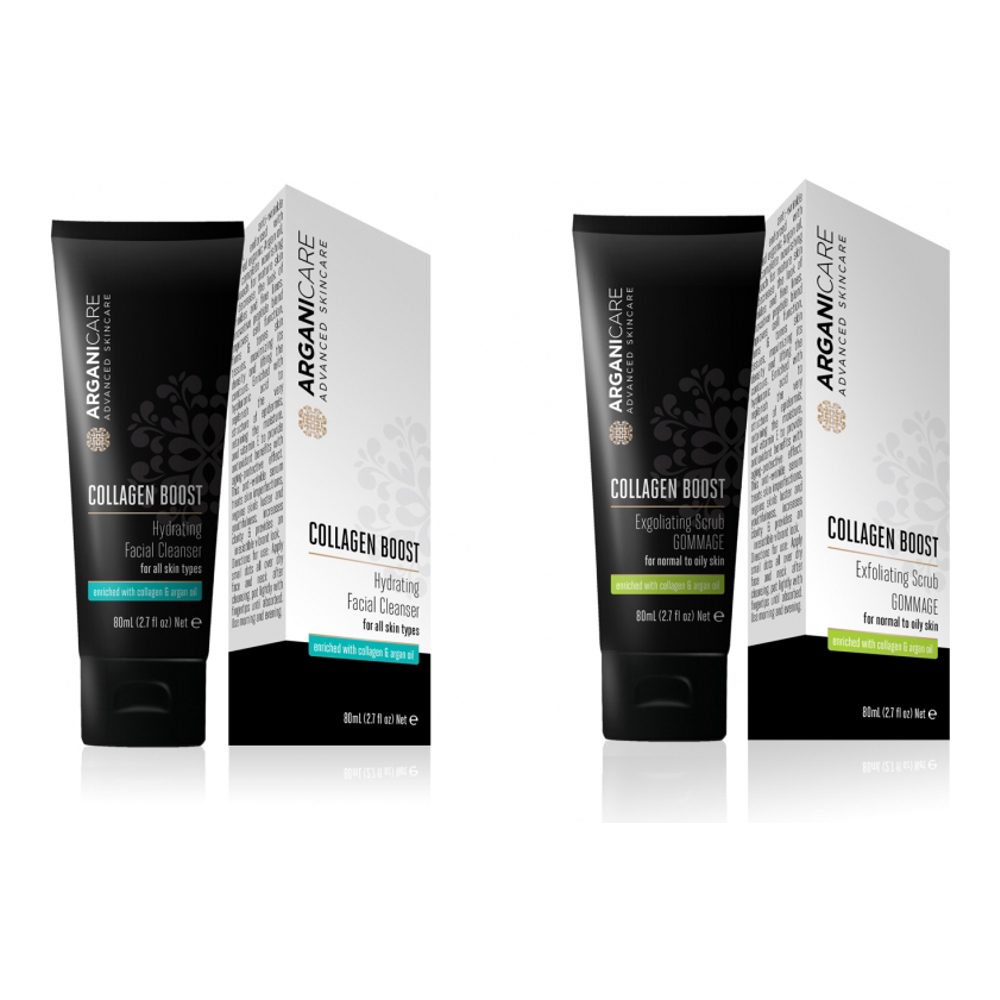 'Gommage Exfoliant Visage + Nettoyant Hydratant Visage' - 80 ml, 2 Pièces