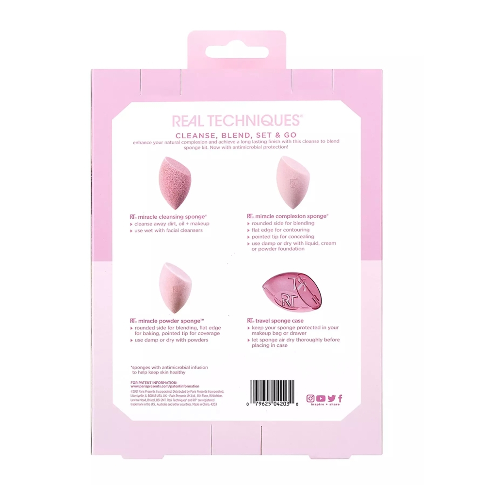 Set de maquillage 'Cleanse, Blend, Set + Go' - 4 Pièces