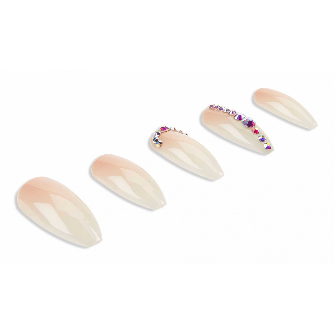 Faux Ongles 'Nail Addict' - Nude Light Crystal