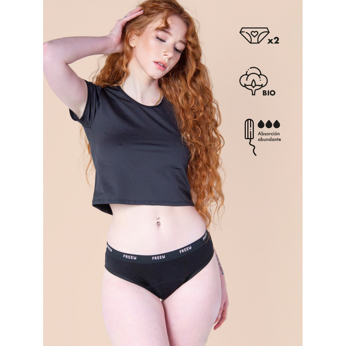 Slips Menstruels 'FreeU Abundant Flow' pour Femmes - 2 Pack