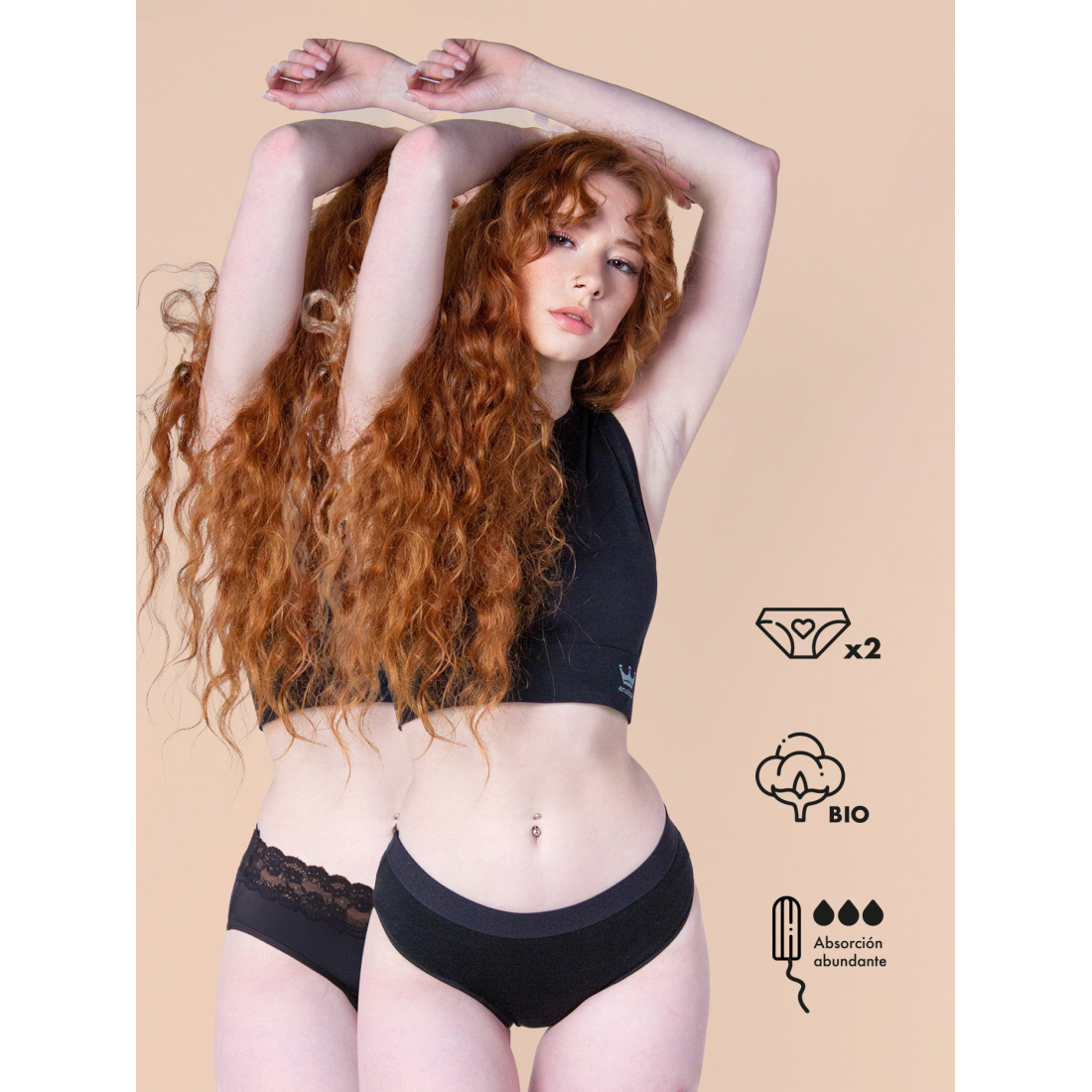 Slips Menstruels 'Lola Abundant Flow' pour Femmes - 3 Pack