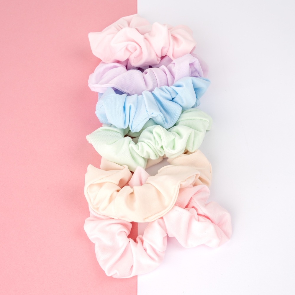 'Pastel Scrunchies' Hair Tie Set - 6 Pieces