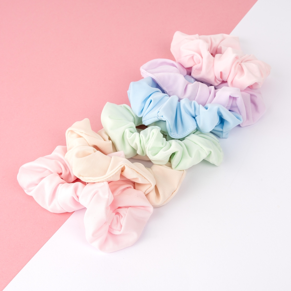 'Pastel Scrunchies' Hair Tie Set - 6 Pieces