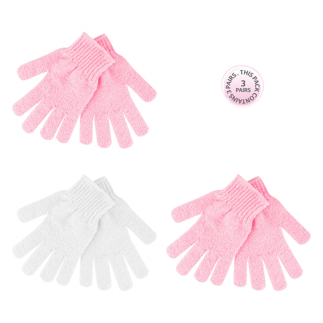 Exfoliating Glove - 3 Pairs