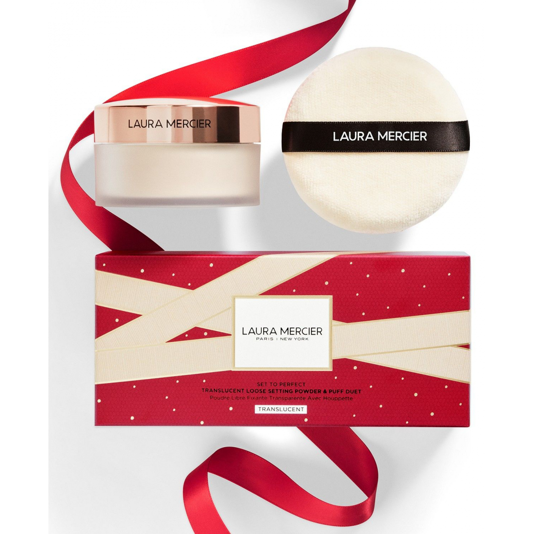 Houppette, Poudre libre translucent 'Set to Perfect' - 2 Pièces