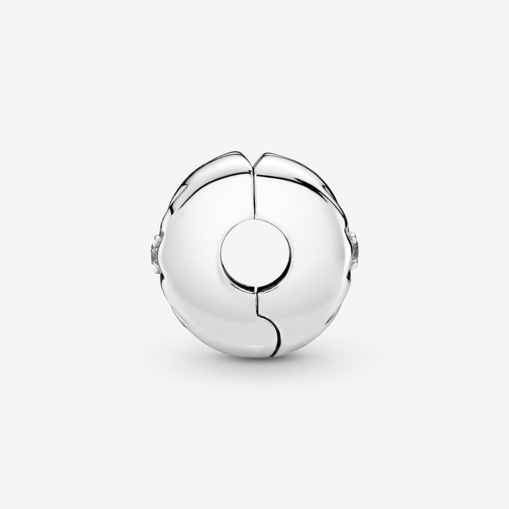 Charm 'Sterling Silver Clip With Clear Cubic Zirconia' pour Femmes