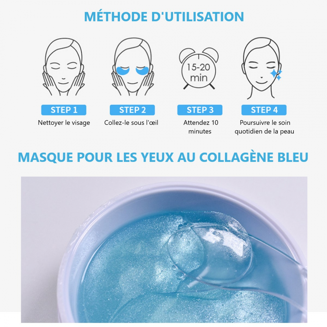 Patchs pour les Yeux 'Blueberry Collagen' - 60 Pièces