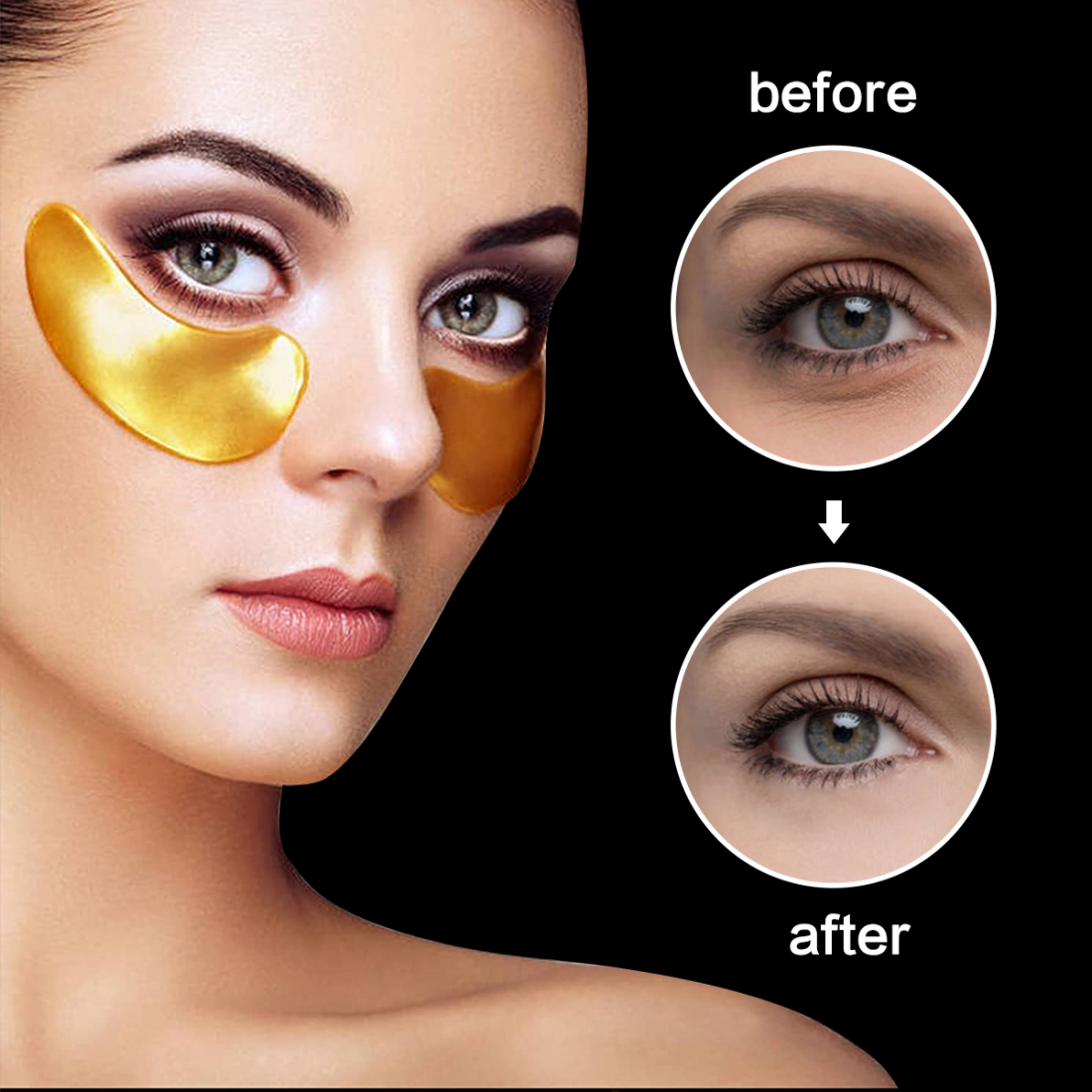 Patchs pour les Yeux 'Gold Collagen' - 60 Pièces