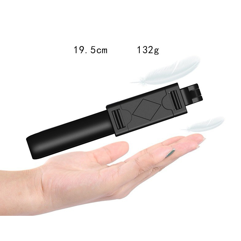 Mini 270° Rotating Bluetooth Selfie Stick with Built-in Tripod - Black