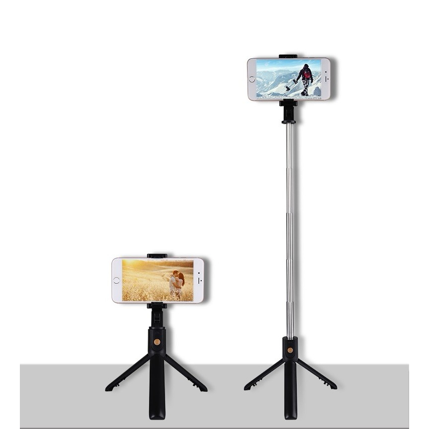 Mini 270° Rotating Bluetooth Selfie Stick with Built-in Tripod - Black