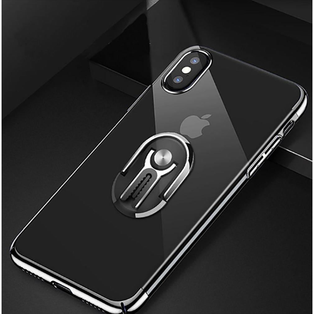 360° Rotating Folding Mobile Ring Holder with Phone and Car Mount Function - Black