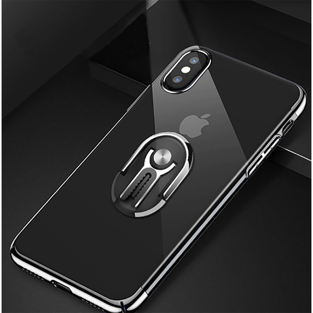 360° Rotating Folding Mobile Ring Holder with Phone and Car Mount Function - Black