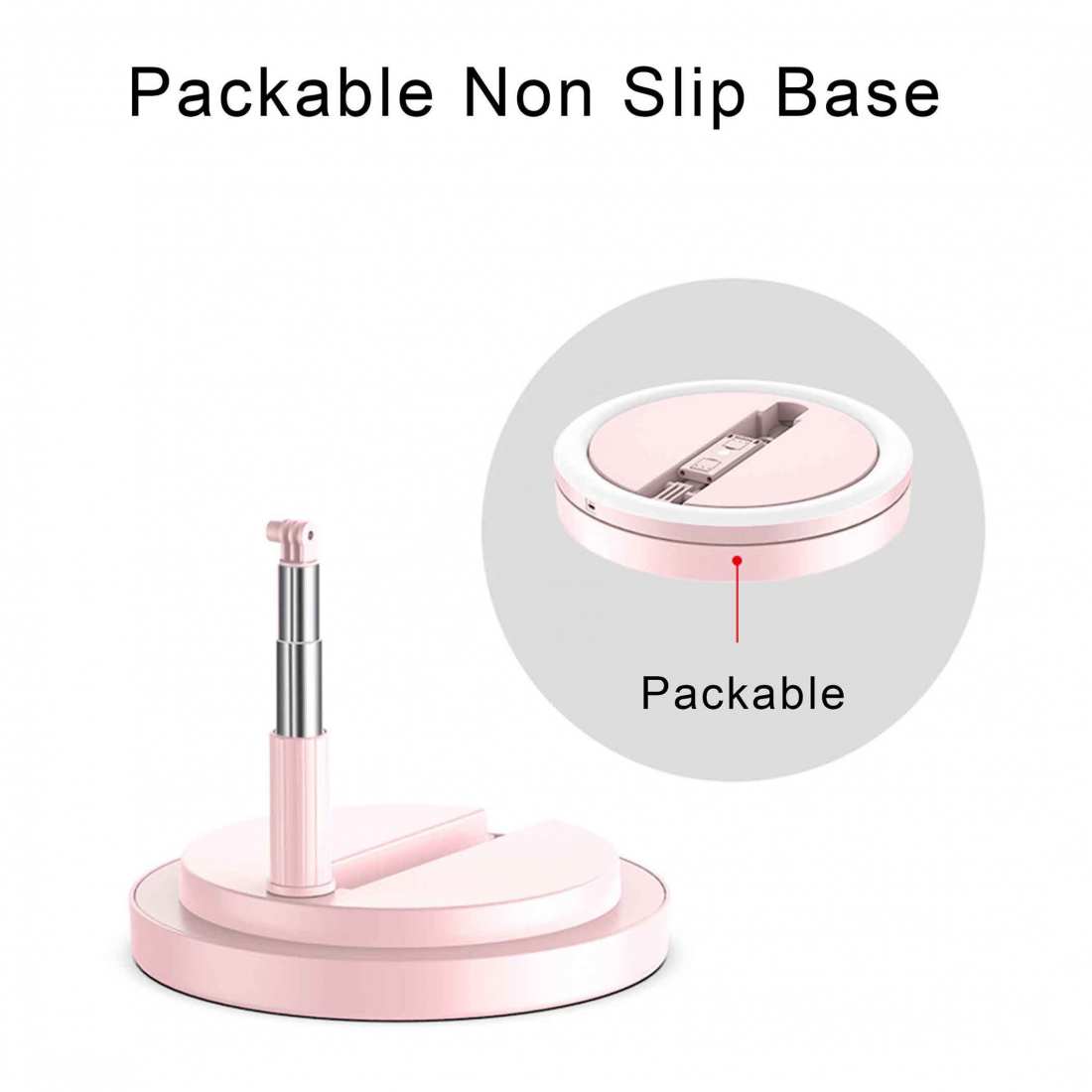 Retractable LED ring holder - Pink