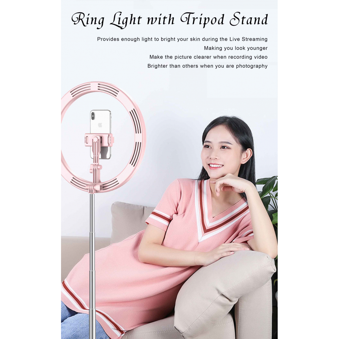 Retractable LED ring holder - Pink
