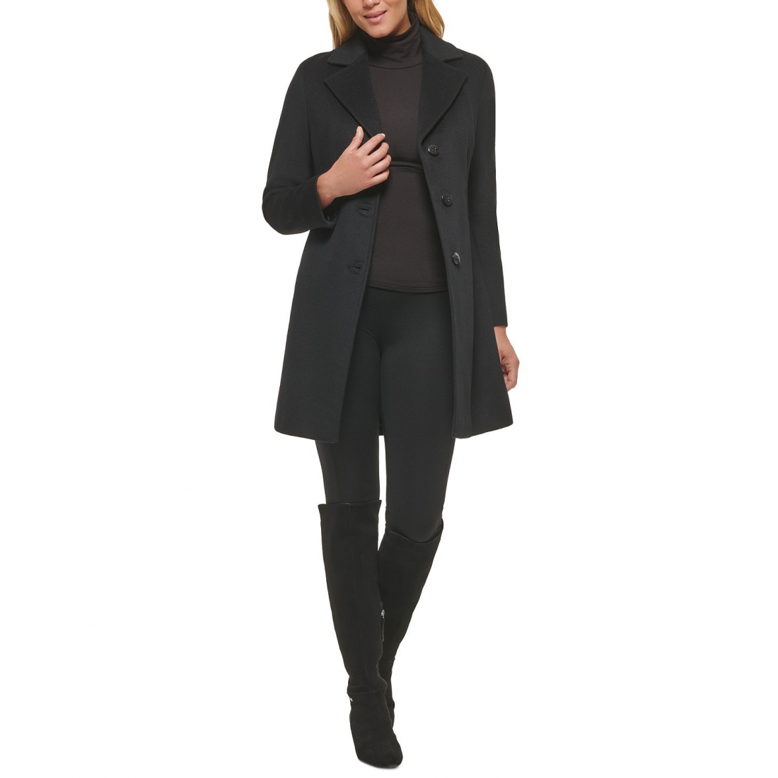 Women's 'Single-Breasted Wool Blend Coat' Coat