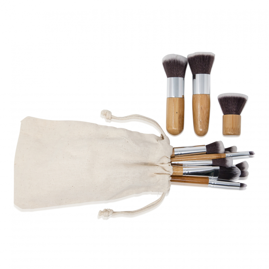 Set de pinceaux de maquillage 'Bamboo Eco' - 11 Pièces