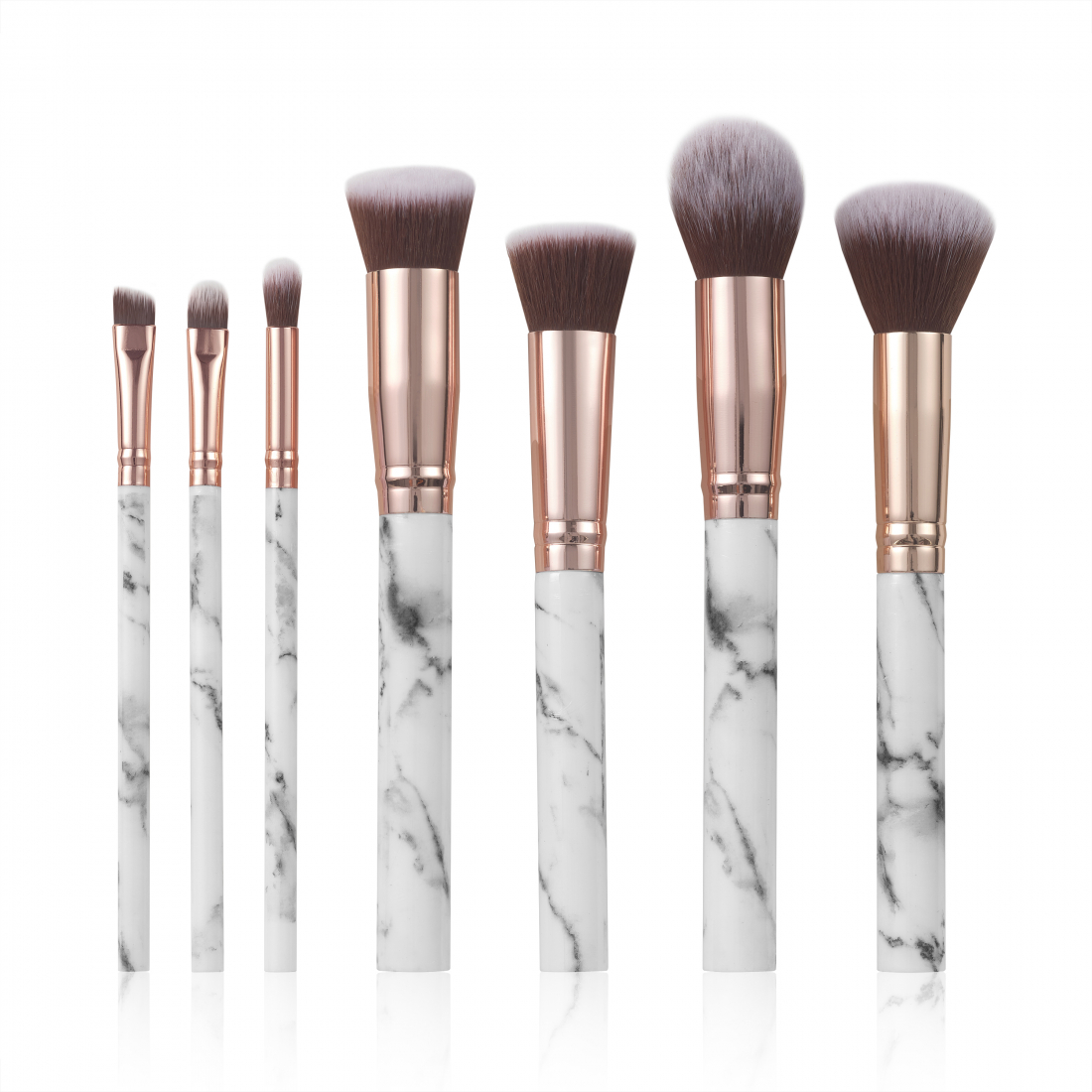 Pochette, Set de pinceaux de maquillage 'Marble Effect' - 7 Pièces