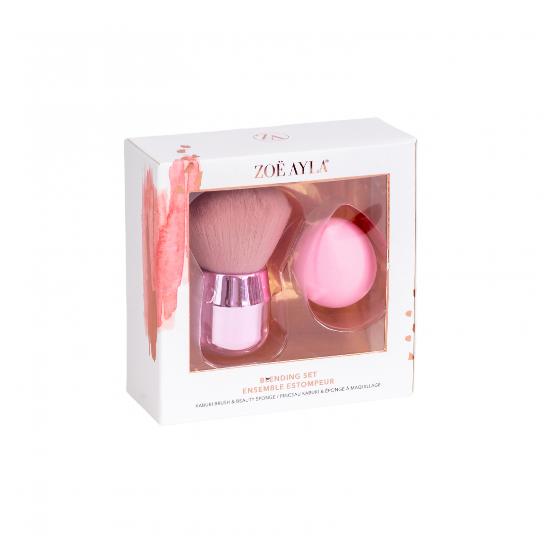 Pinceau Kabuki, Éponge à maquillage  - 2 Pièces