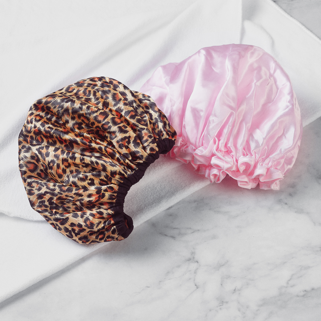 Bonnet de douche - Pink Polka & Leopard 2 Pièces