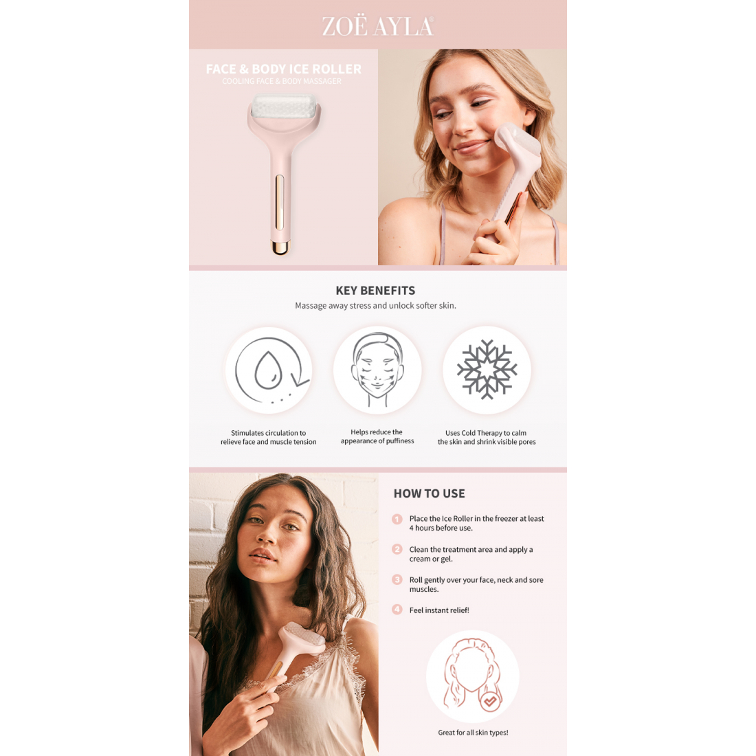 Rouleau à glace 'Face & Body'