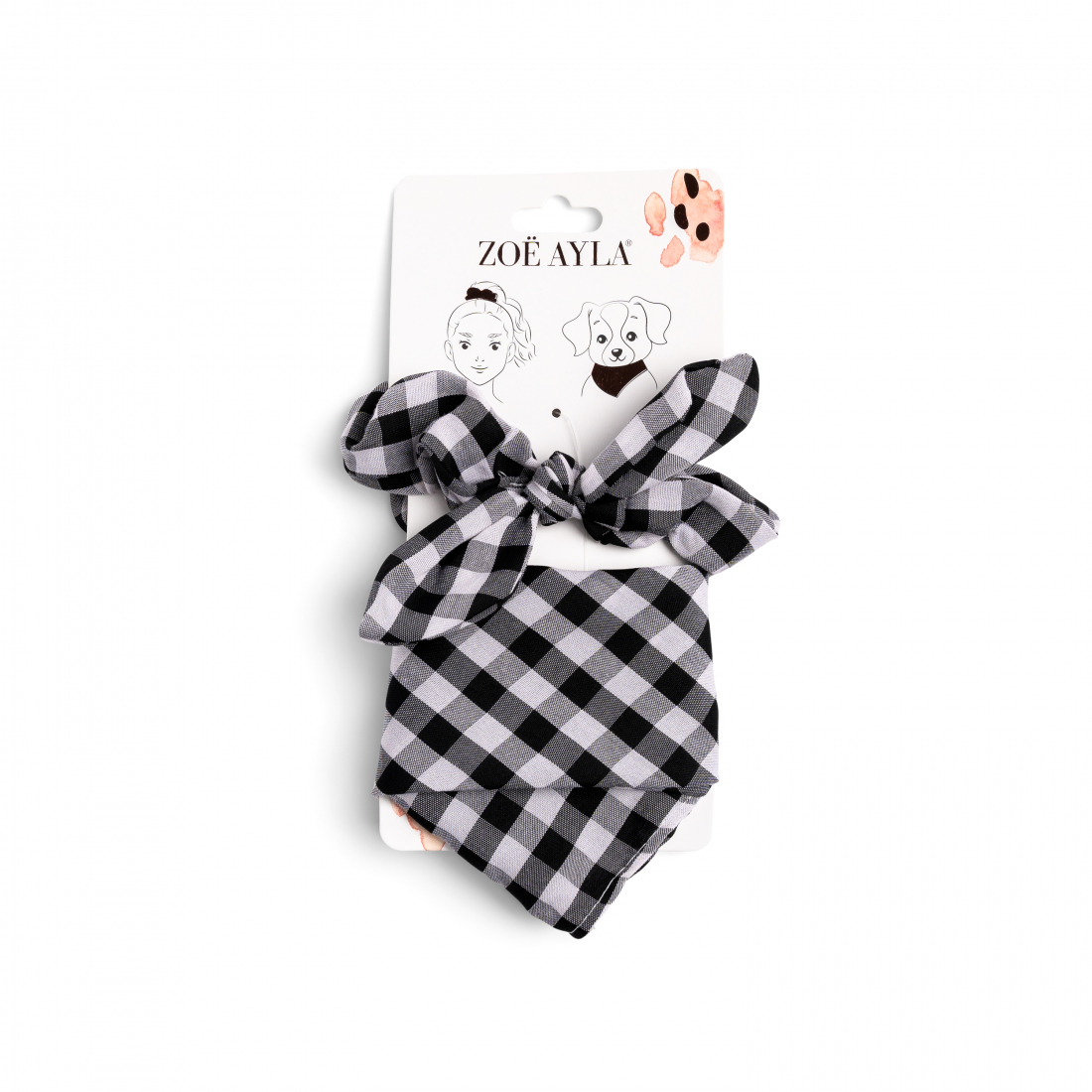 Bandana pour chien, Set de chouchou - Gingham