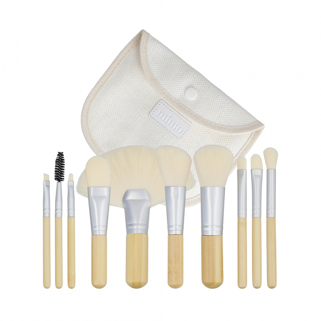 Set de pinceaux de maquillage 'Bamboo' - 10 Pièces