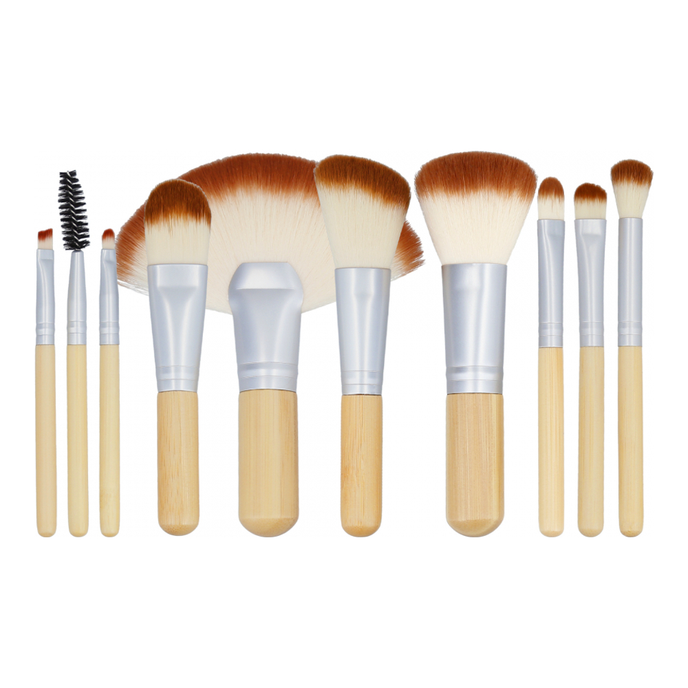 Set de pinceaux de maquillage 'Bamboo' - 10 Pièces